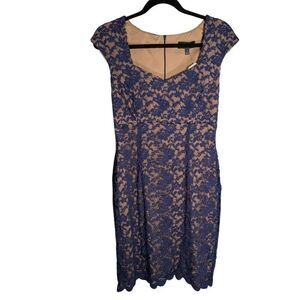 Connected Apparel Women’s Blue Lace Dress, Size 10